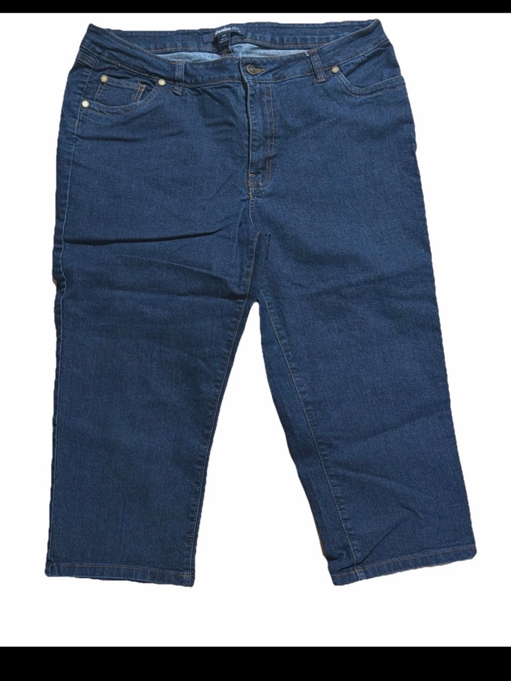 Denim 24/7 Womens Relaxed Fit Capri Denim Jeans Size 14W